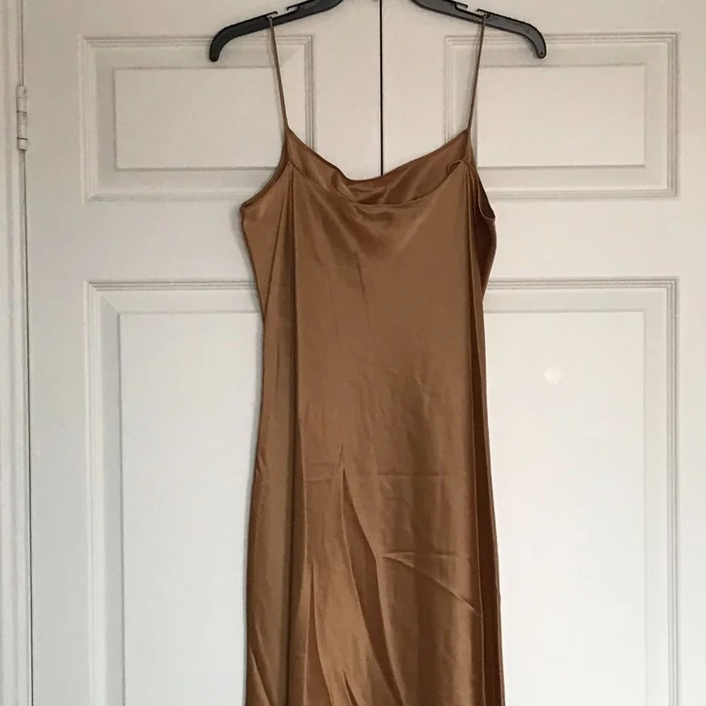 ⚡️SOLD ON EBAY⚡️Theory Telson Bronze Flat Sateen Dress (NWT) - Picture 6 of 13
